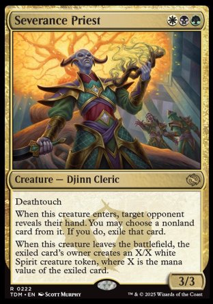 (222) Magic The Gathering Tarkir: Dragonstorm: Promos Single: Severance Priest (V.2) Holo Rare