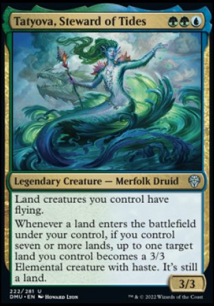 (222) Magic The Gathering Dominaria United Single: Tatyova, Steward of Tides Holo Uncommon