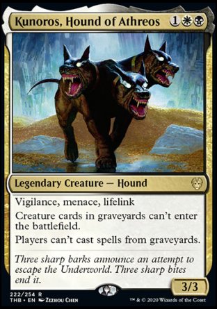 (222/254) Magic The Gathering Theros Beyond Death Single: Kunoros, Hound of Athreos Holo Rare