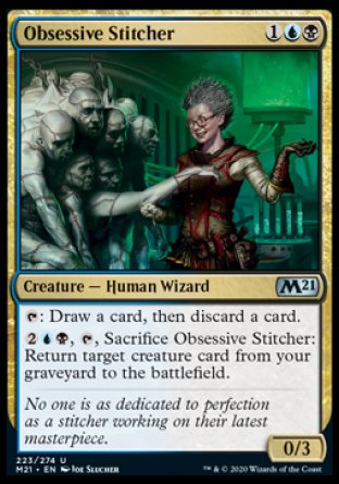 (223) Magic The Gathering Core 2021 Single: Obsessive Stitcher Uncommon