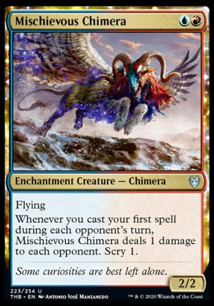 (223/254) Magic The Gathering Theros Beyond Death Single: Mischievous Chimera Holo Uncommon