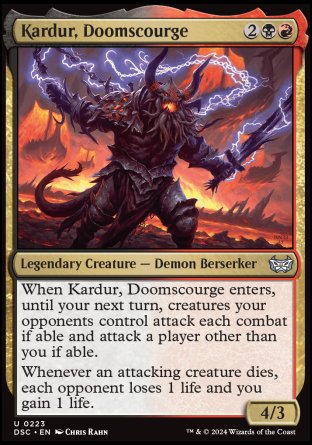 (223) Magic The Gathering Commander: Duskmourn: House of Horror Single: Kardur, Doomscourge Uncommon