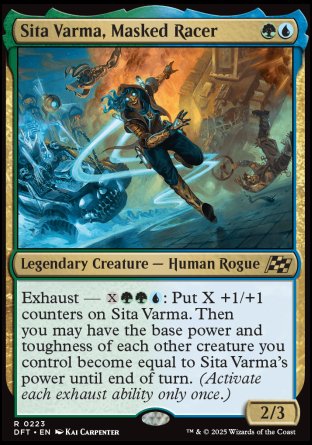 (223) Magic The Gathering Aetherdrift Single: Sita Varma, Masked Racer Holo Rare