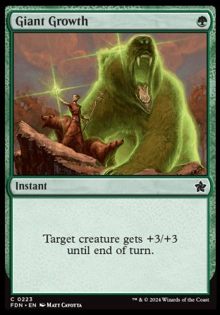 (223) Magic The Gathering Magic: The Gathering Foundations Single: Giant Growth Holo Common