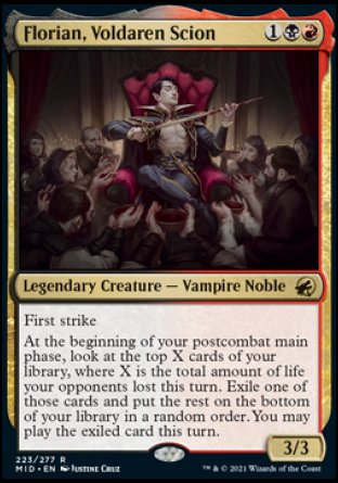 (223) Magic The Gathering Innistrad: Midnight Hunt Single: Florian, Voldaren Scion Rare