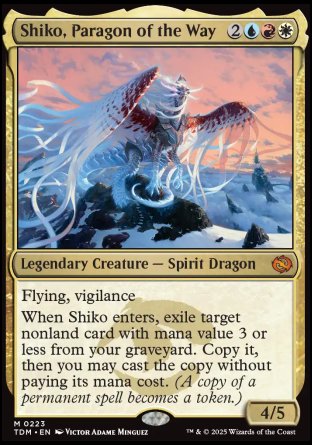 (223) Magic The Gathering Tarkir: Dragonstorm: Promos Single: Shiko, Paragon of the Way (V.2) Holo Mythic