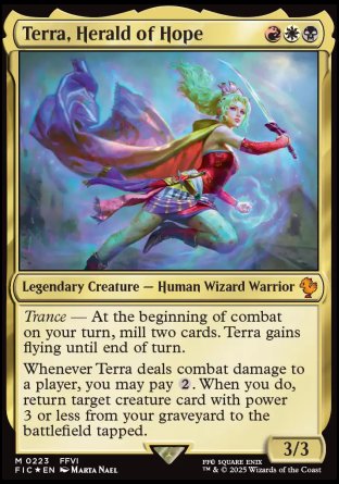 (223) Magic The Gathering Commander: Magic: The Gathering - FINAL FANTASY: Collector's Edition Single: Terra, Herald of Hope Holo Mythic