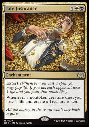 (224) Magic The Gathering Commander: Duskmourn: House of Horror Single: Life Insurance Rare