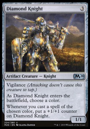 (224/280) Magic The Gathering Core 2020 Single: Diamond Knight Holo Uncommon