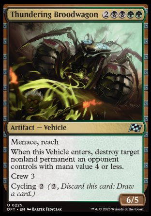 (225) Magic The Gathering Aetherdrift Single: Thundering Broodwagon Uncommon