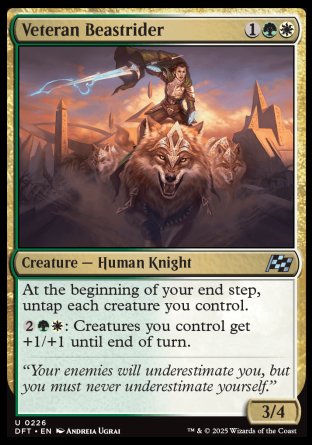 (226) Magic The Gathering Aetherdrift Single: Veteran Beastrider Holo Uncommon