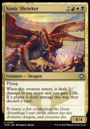 (226) Magic The Gathering Tarkir: Dragonstorm Single: Sonic Shrieker Holo Uncommon