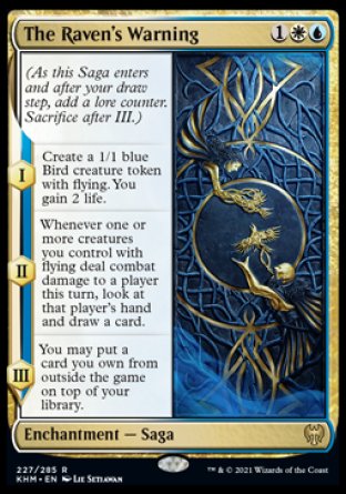 (227) Magic The Gathering Kaldheim: Promos Single: The Raven's Warning (V.1) Holo Rare