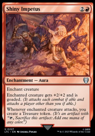 (227) Magic The Gathering Commander: The Lord of the Rings: Tales of Middle-earth Single: Shiny Impetus Holo Uncommon