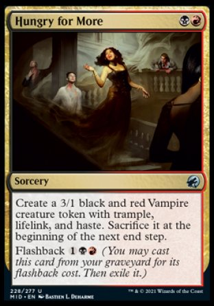 (228) Magic The Gathering Innistrad: Midnight Hunt Single: Hungry for More Holo Uncommon