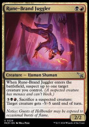 (229) Magic The Gathering Murders at Karlov Manor Single: Rune-Brand Juggler Uncommon