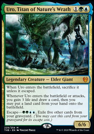(229/254) Magic The Gathering Theros Beyond Death Single: Uro, Titan of Nature's Wrath Holo Mythic