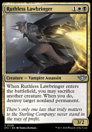 (229) Magic The Gathering Outlaws of Thunder Junction Single: Ruthless Lawbringer Uncommon