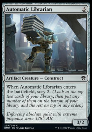 (229) Magic The Gathering Dominaria United Single: Automatic Librarian Holo Common