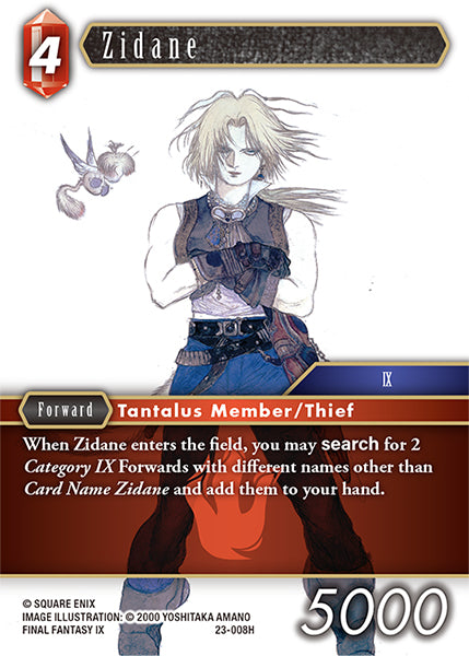 (008) Final Fantasy TCG Hidden Trials Single: Zidane (23-008) Hero