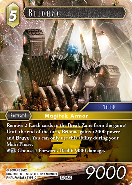 (072) Final Fantasy TCG Hidden Trials Single: Brionac (23-072) Common