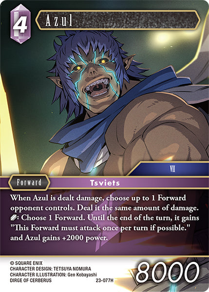 (077) Final Fantasy TCG Hidden Trials Single: Azul (23-077) (V.1) Holo Hero