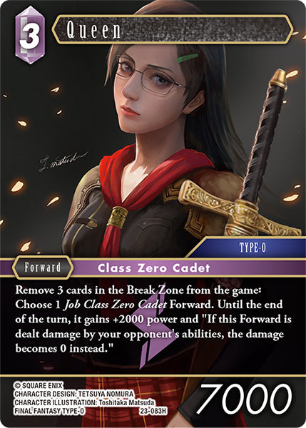 (083) Final Fantasy TCG Hidden Trials Single: Queen (23-083) (V.1) Holo Hero