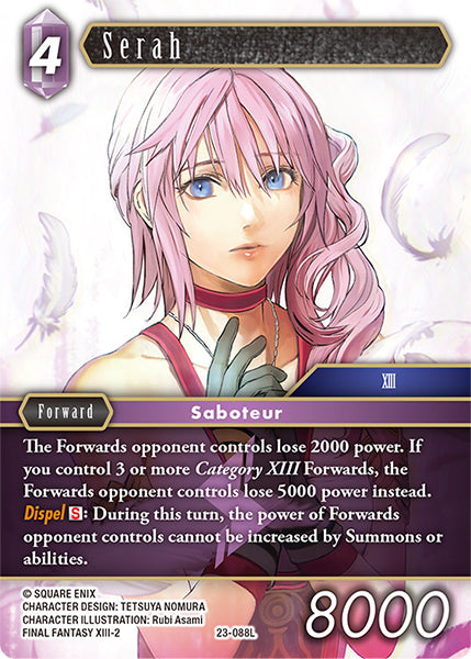 (088) Final Fantasy TCG Hidden Trials Single: Serah (23-088) (V.1) Holo Legend