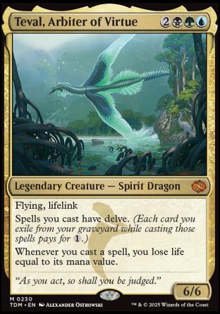 (230) Magic The Gathering Tarkir: Dragonstorm: Promos Single: Teval, Arbiter of Virtue (V.2) Mythic