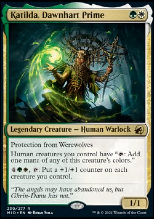 (230) Magic The Gathering Innistrad: Midnight Hunt Single: Katilda, Dawnhart Prime Rare