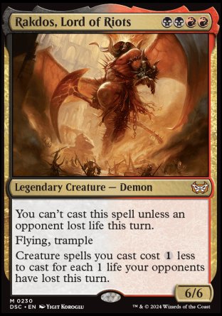 (230) Magic The Gathering Commander: Duskmourn: House of Horror Single: Rakdos, Lord of Riots Mythic