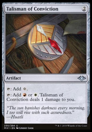 (230/254) Magic The Gathering Modern Horizons Single: Talisman of Conviction Holo Uncommon