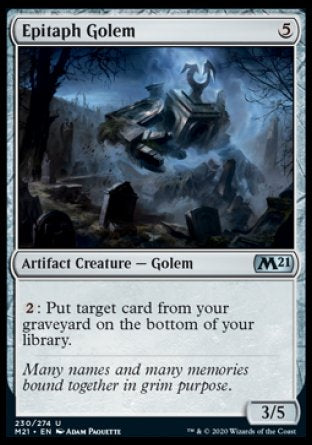 (230) Magic The Gathering Core 2021 Single: Epitaph Golem Holo Uncommon