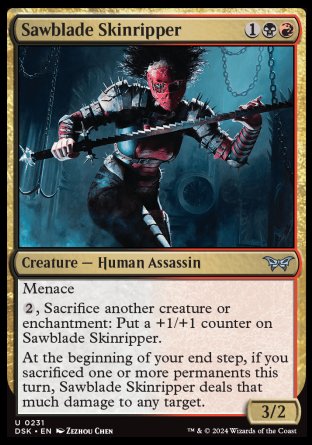 (231) Magic The Gathering Duskmourn: House of Horror Single: Sawblade Skinripper Uncommon