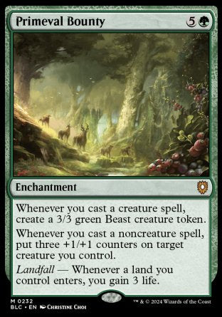 (232) Magic The Gathering Commander: Bloomburrow Single: Primeval Bounty Mythic