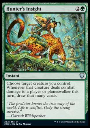 (232/361) Magic The Gathering Commander Legends Single: Hunter's Insight Holo Uncommon