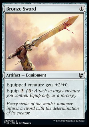 (232/254) Magic The Gathering Theros Beyond Death Single: Bronze Sword Holo Common