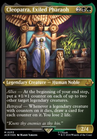 (233) Magic The Gathering Universes Beyond: Assassin's Creed: Extras Single: Cleopatra, Exiled Pharaoh (V.2) Holo Mythic