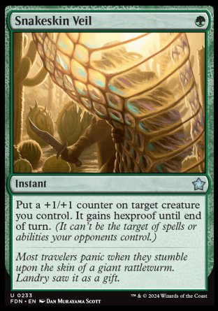 (233) Magic The Gathering Magic: The Gathering Foundations Single: Snakeskin Veil Holo Uncommon