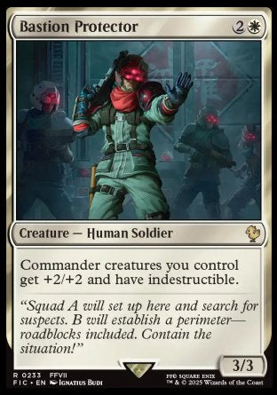 (233) Magic The Gathering Commander: Magic: The Gathering - FINAL FANTASY: Collector's Edition Single: Bastion Protector Holo Rare