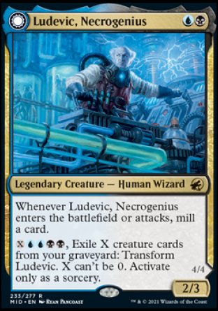 (233) Magic The Gathering Innistrad: Midnight Hunt Single: Ludevic, Necrogenius // Olag, Ludevic's Hubris Holo Rare