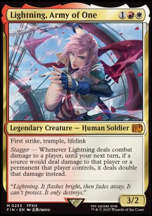 (233) Magic The Gathering Magic: The Gathering - FINAL FANTASY: Promos Single: Lightning, Army of One Holo Mythic