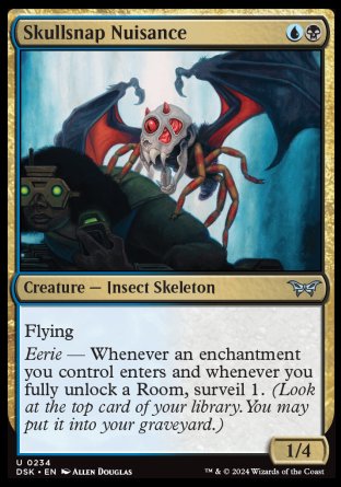 (234) Magic The Gathering Duskmourn: House of Horror Single: Skullsnap Nuisance Holo Uncommon