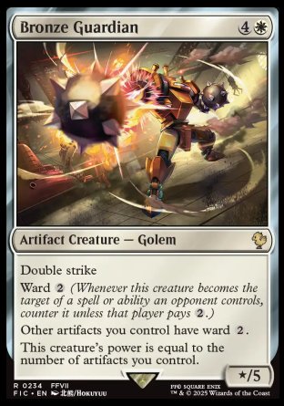 (234) Magic The Gathering Commander: Magic: The Gathering - FINAL FANTASY: Collector's Edition Single: Bronze Guardian Holo Rare