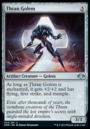 (234) Magic The Gathering Dominaria Remastered Single: Thran Golem Holo Uncommon