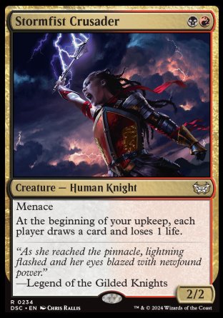 (234) Magic The Gathering Commander: Duskmourn: House of Horror Single: Stormfist Crusader Rare