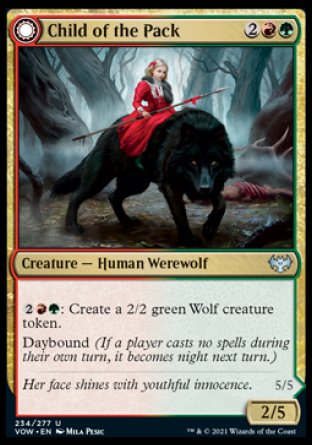 (234) Magic The Gathering Innistrad: Crimson Vow Single: Child of the Pack // Savage Packmate Uncommon