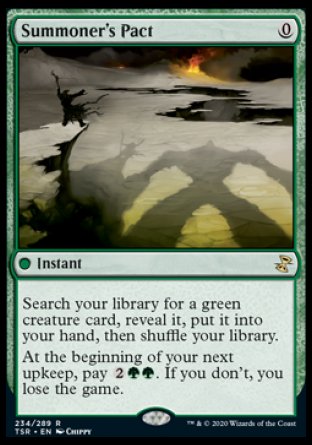 (234/289) Magic The Gathering Time Spiral Remastered Single: Summoner's Pact Holo Rare