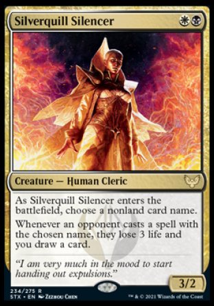 (234) Magic The Gathering Strixhaven: School of Mages Single: Silverquill Silencer Holo Rare