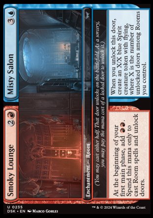 (235) Magic The Gathering Duskmourn: House of Horror Single: Smoky Lounge // Misty Salon Uncommon